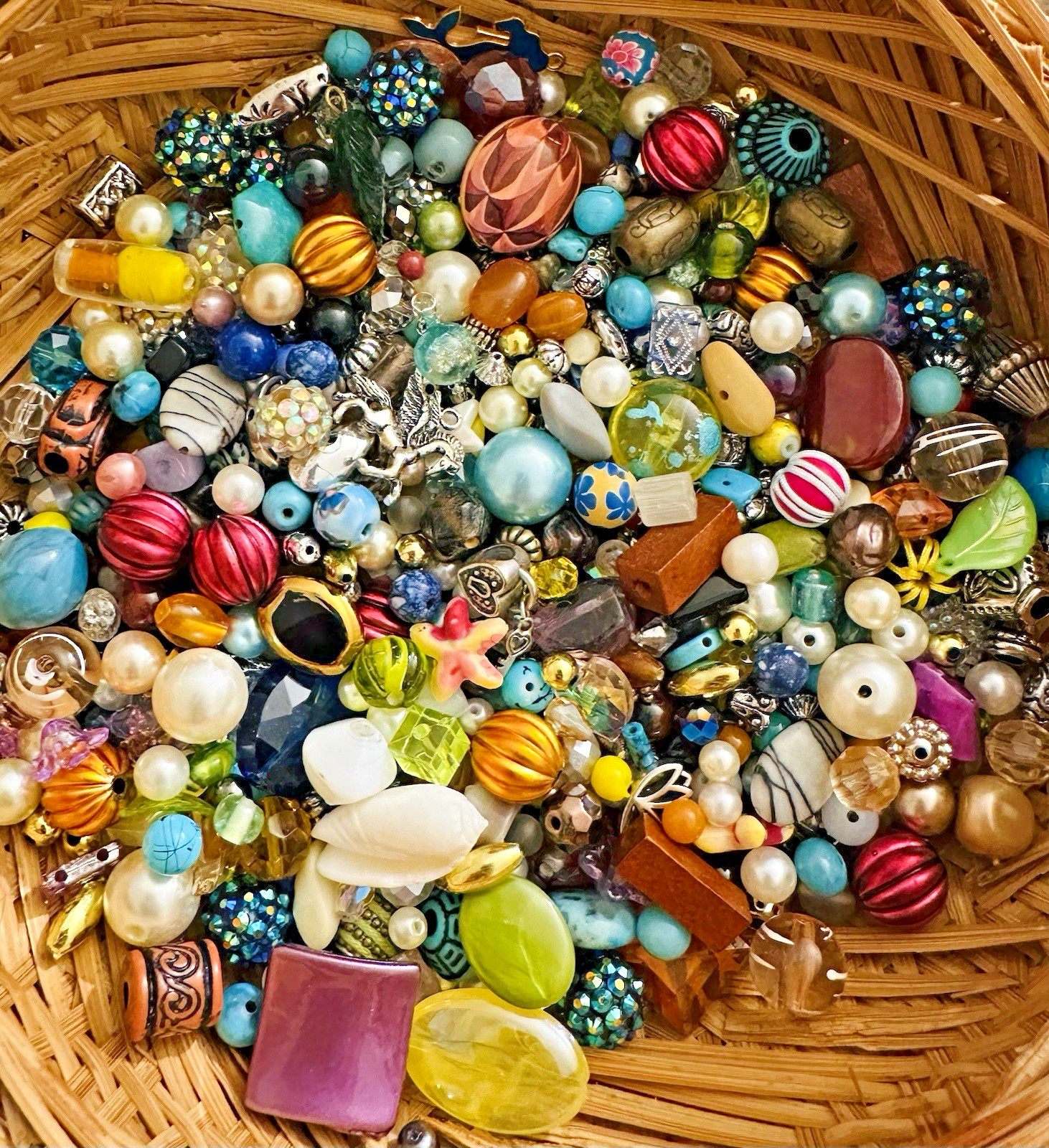 1 Pound Bead Soup Acrylic Glass Metal Charms Jewelry Making Supply Craft Lot #4A