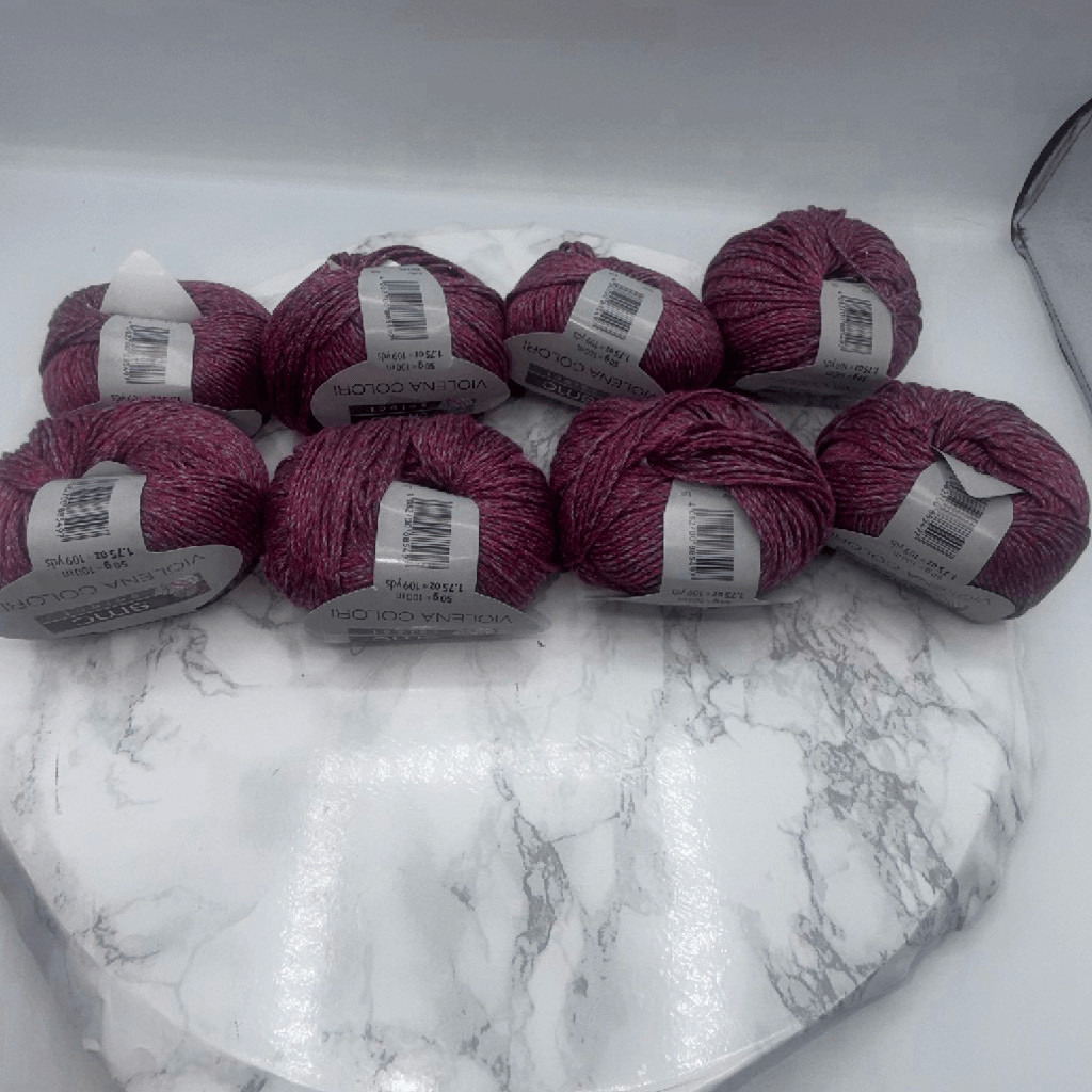 SMC SELECT Violena Cotton Modal Blend Red Grey Yarn-8 Skeins NEW!