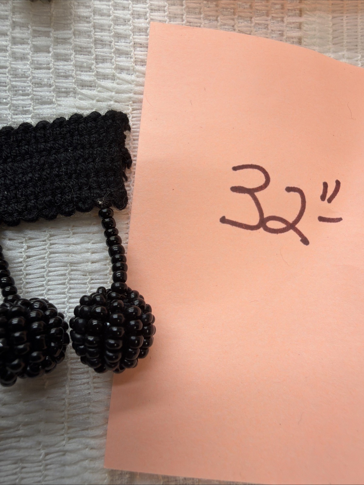 Black White Beaded Seed Ball Fringe 2.5″ Trim Two Scrap Pieces
