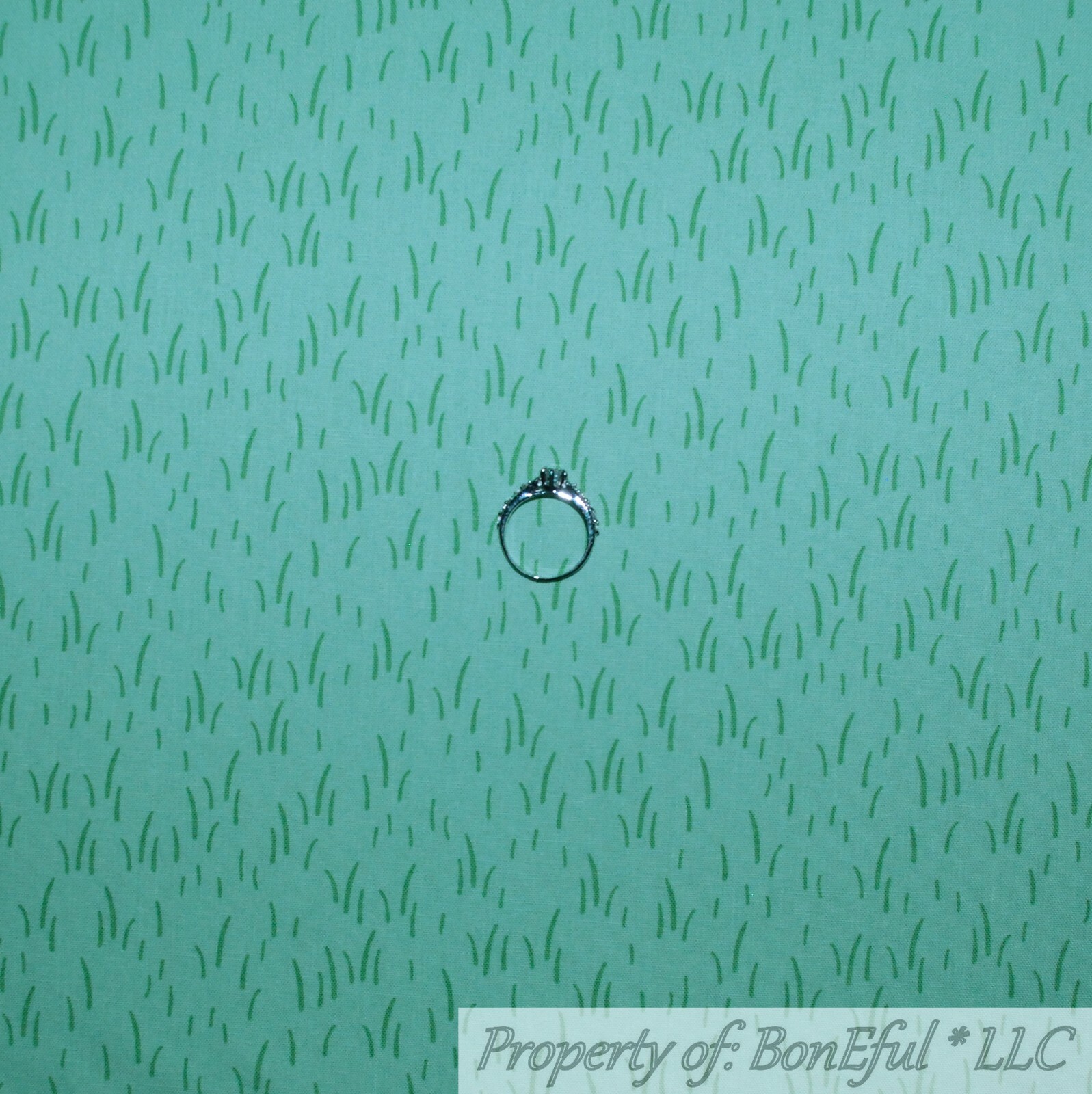 BonEFul Fabric FQ Cotton Quilt Mint Green Grass Meadow Woodland Texture Blender