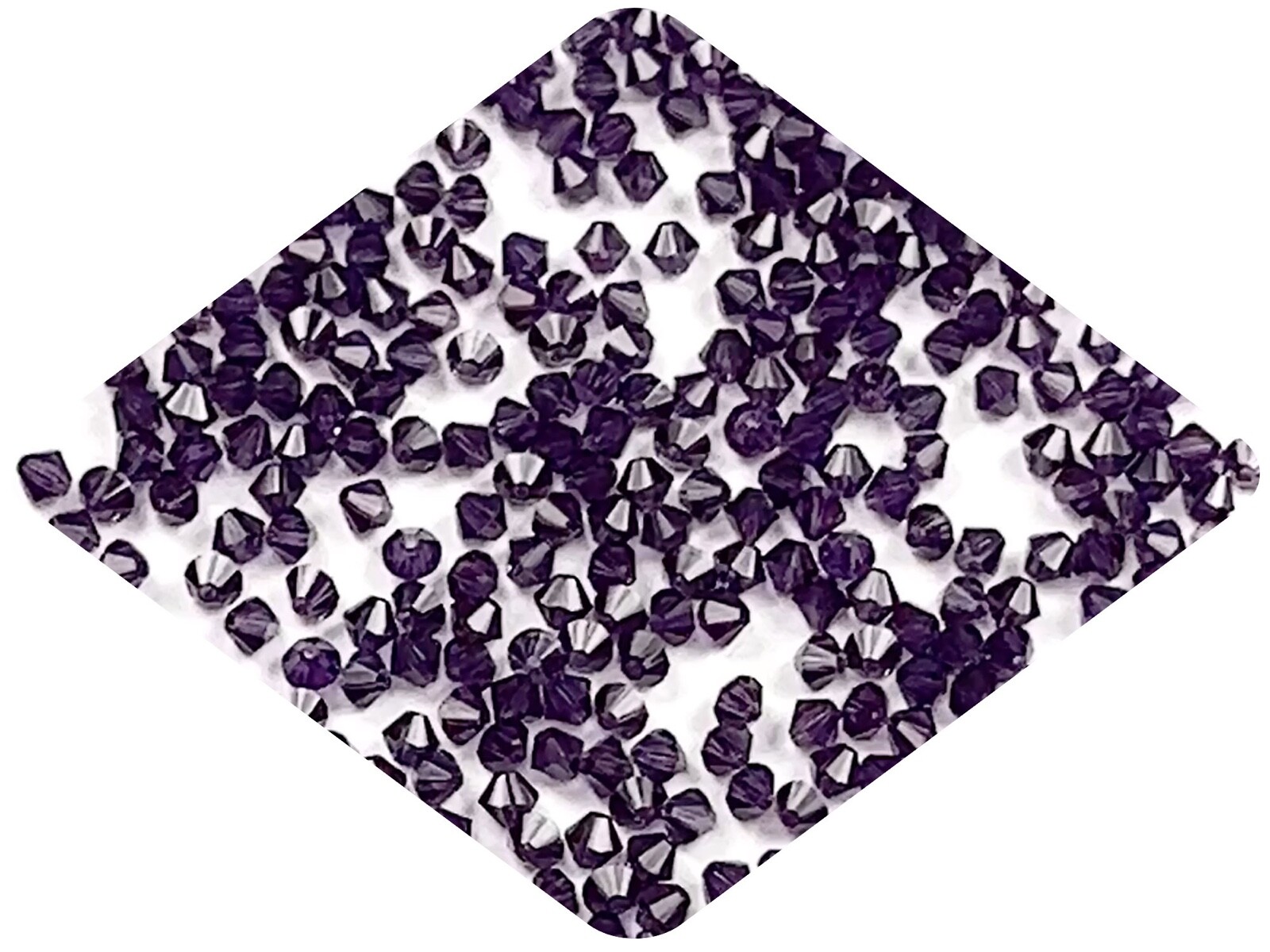 Czech Bicone Crystal Beads Tanzanite Deep purple Preciosa Rondelle Diamond