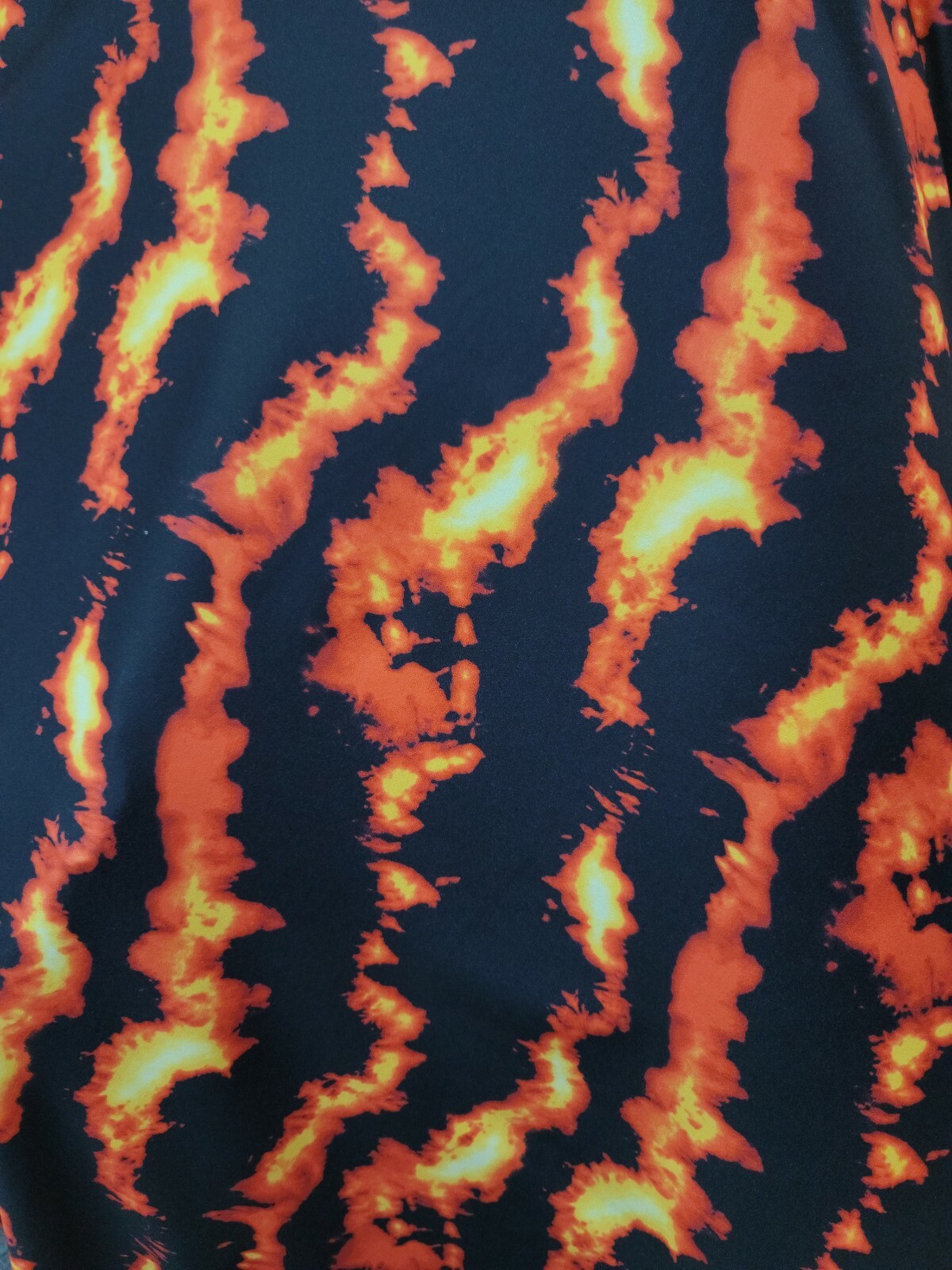Fire Red And Yellow Spandex Fabric By The Yard Flames Print Stretch Fabric