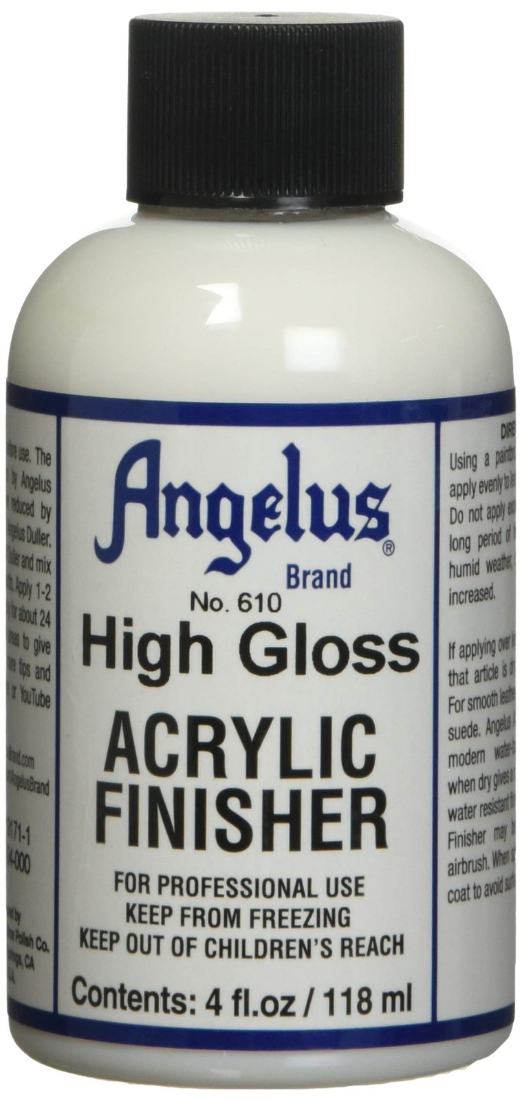 Angelus High Gloss Acrylic Leather Finisher – 4 Fl Oz (Pack of 1), Clear