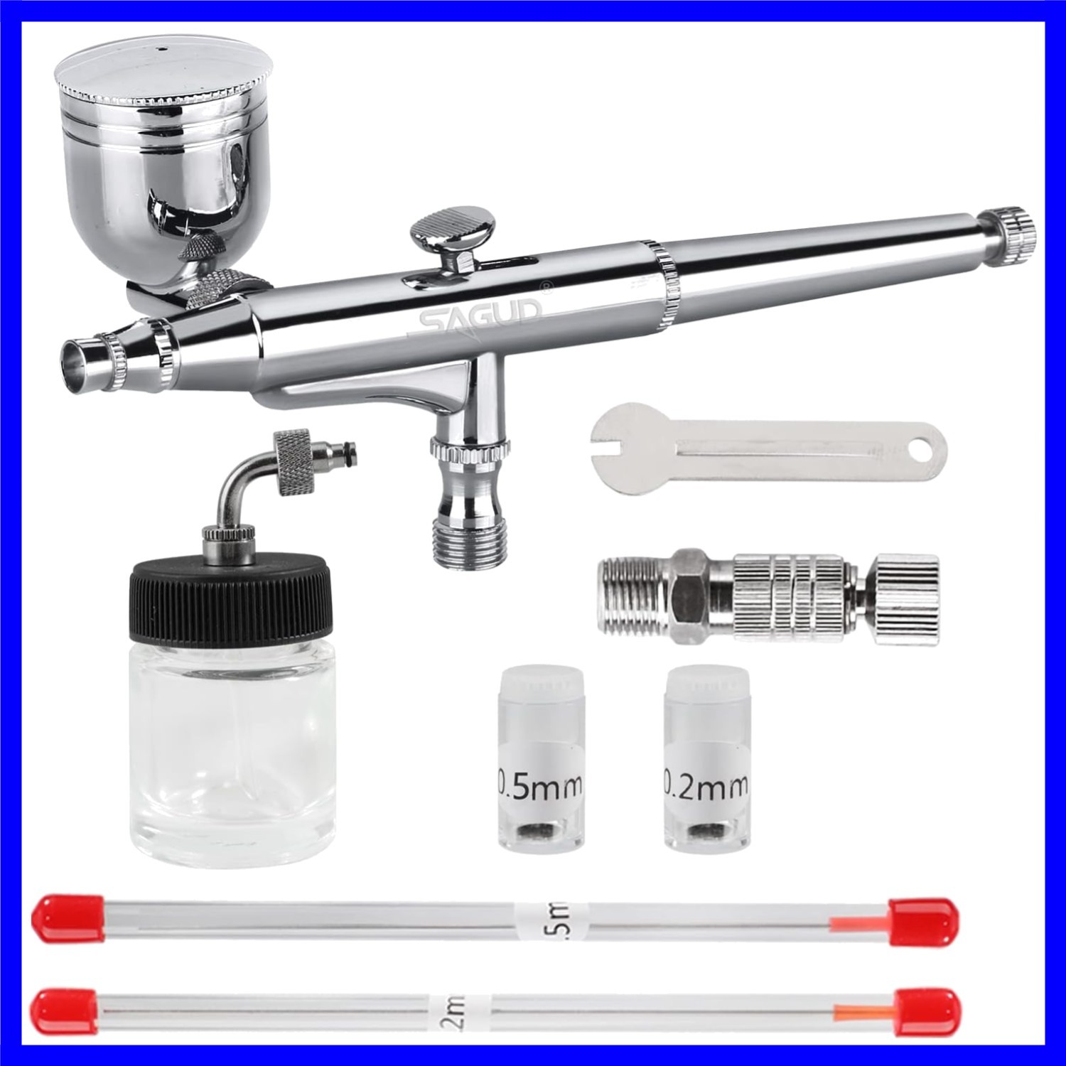 Airbrush Kit 0.3mm Dual-Action Side Feed Airbrush with a 1/3 oz. Gravity Flui…