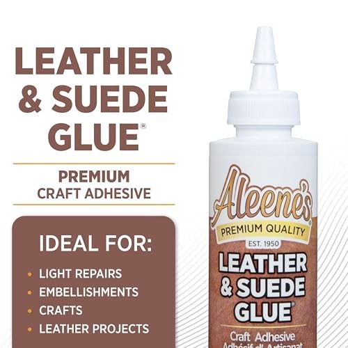 Aleene’s Leather & Suede Glue, Adhesive For Crafts, Embellishments – 4 fl oz