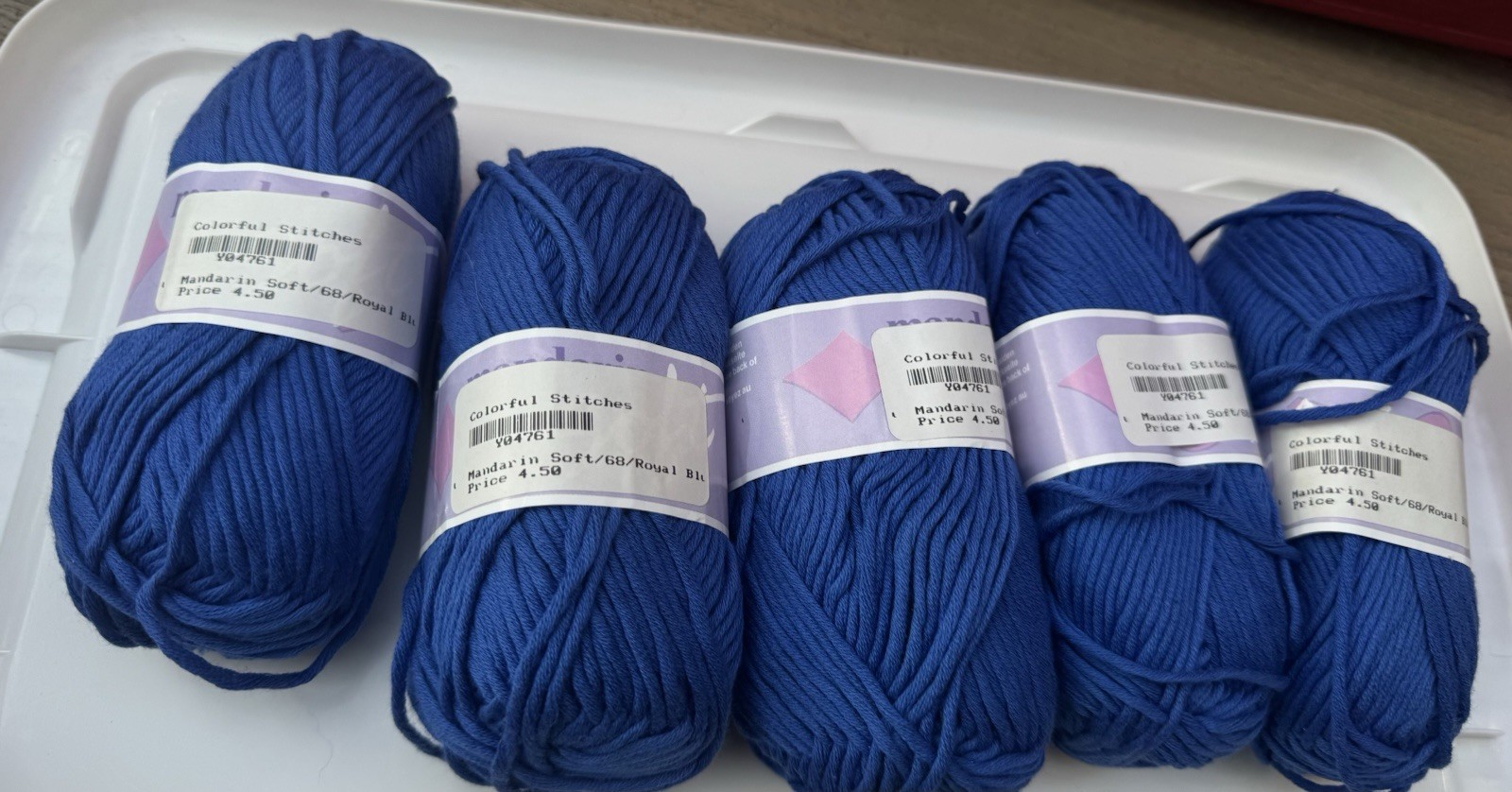 Lot of 5 Sandnes Garn Mandarin Soft Cotton Yarn, 68 Royal Blue, Y04762 discount