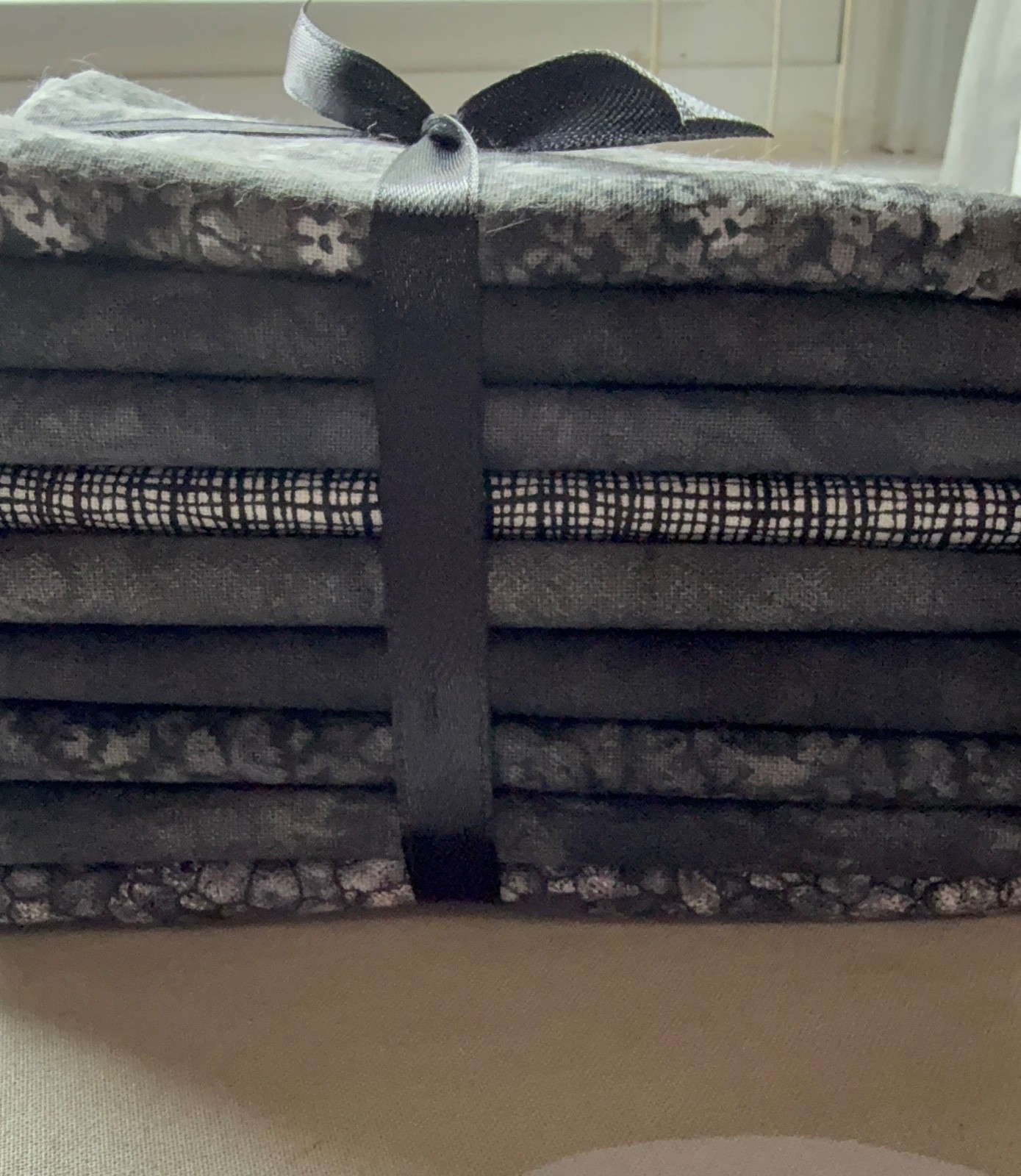 All Black Fat Quarter Bundle 9 Different Designs