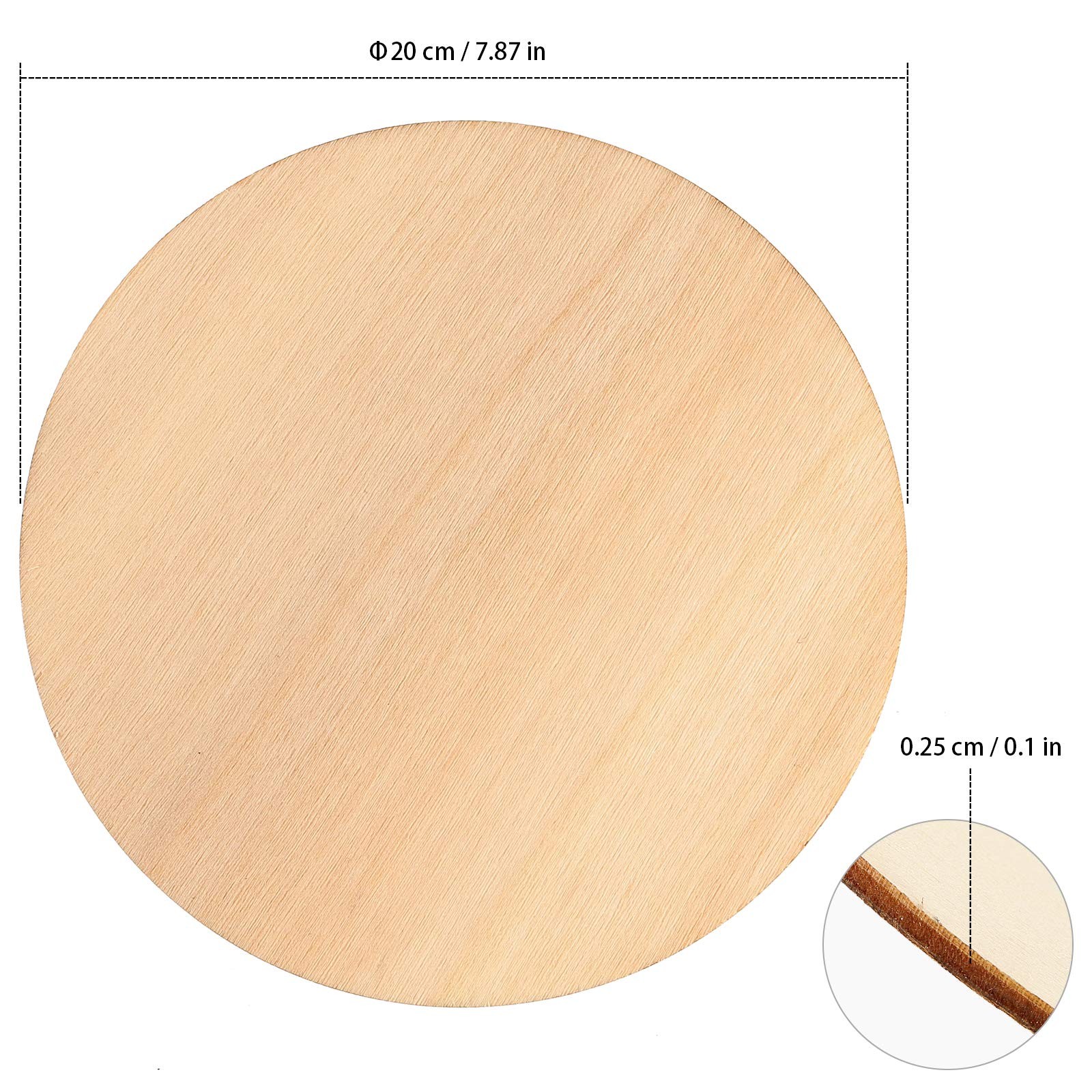 50 PCS 7.8 Inch Wood Discs for Craft, Natural Unfinished Wood Rounds Circle, …