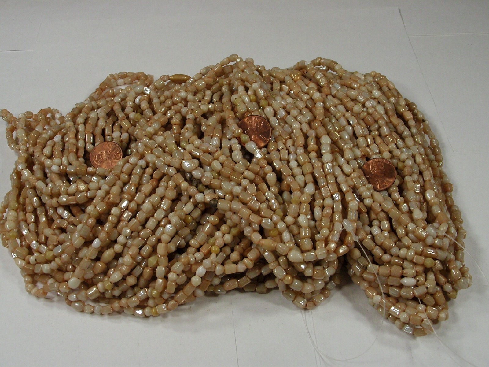 2 Pounds Caramel Color India Handmade Glass Spacer Beads Bulk Lot (QKP-2)