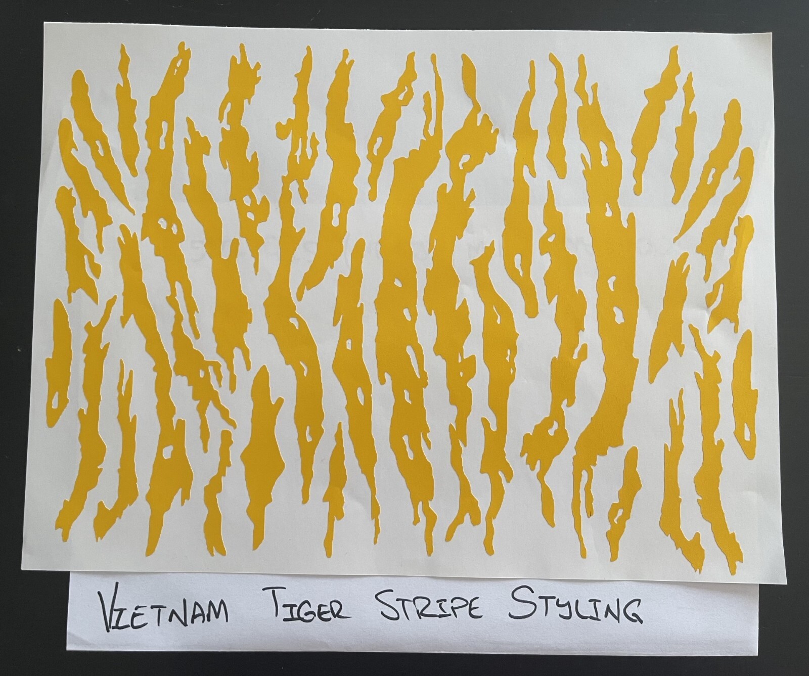 High Heat Duracoat Vinyl Firearm Stencil 10″ x 12″ -Vietnam Tiger stripe styling