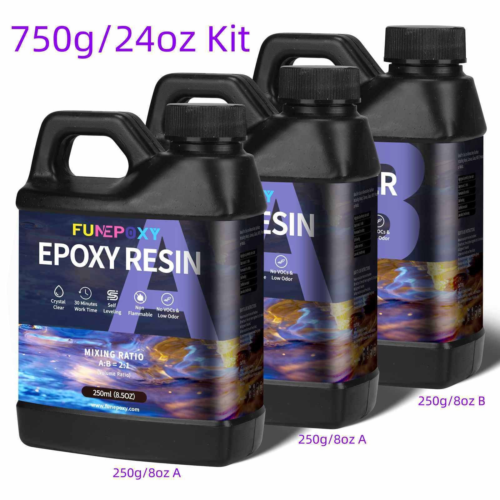 Deep Pour 2:1 Epoxy Resin Kit – 750g/24oz 1.5kg/48oz 3kg/96oz 12kg/3 Gallons
