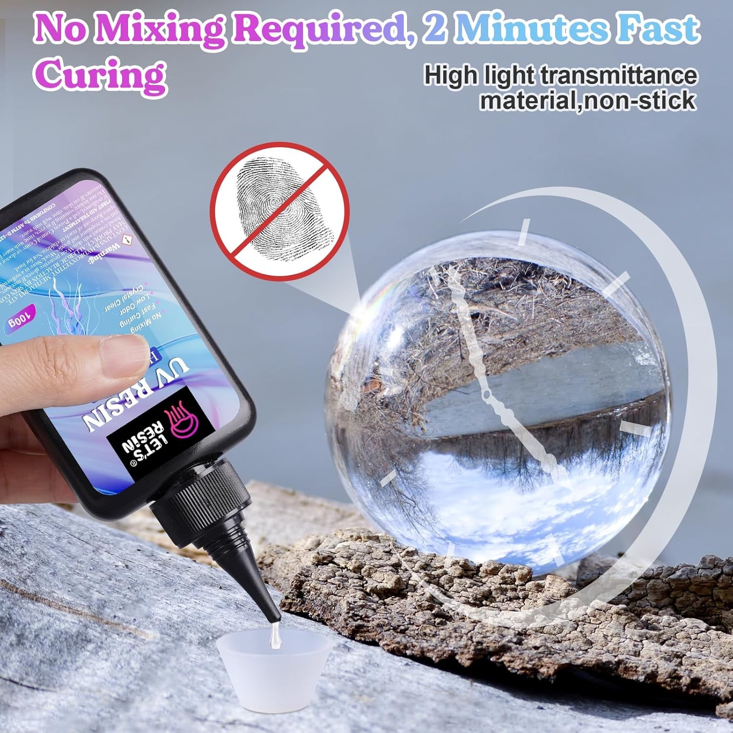 LETS RESIN UV Resin,200g High Viscosity Crystal Clear Thick UV Resin Kit,