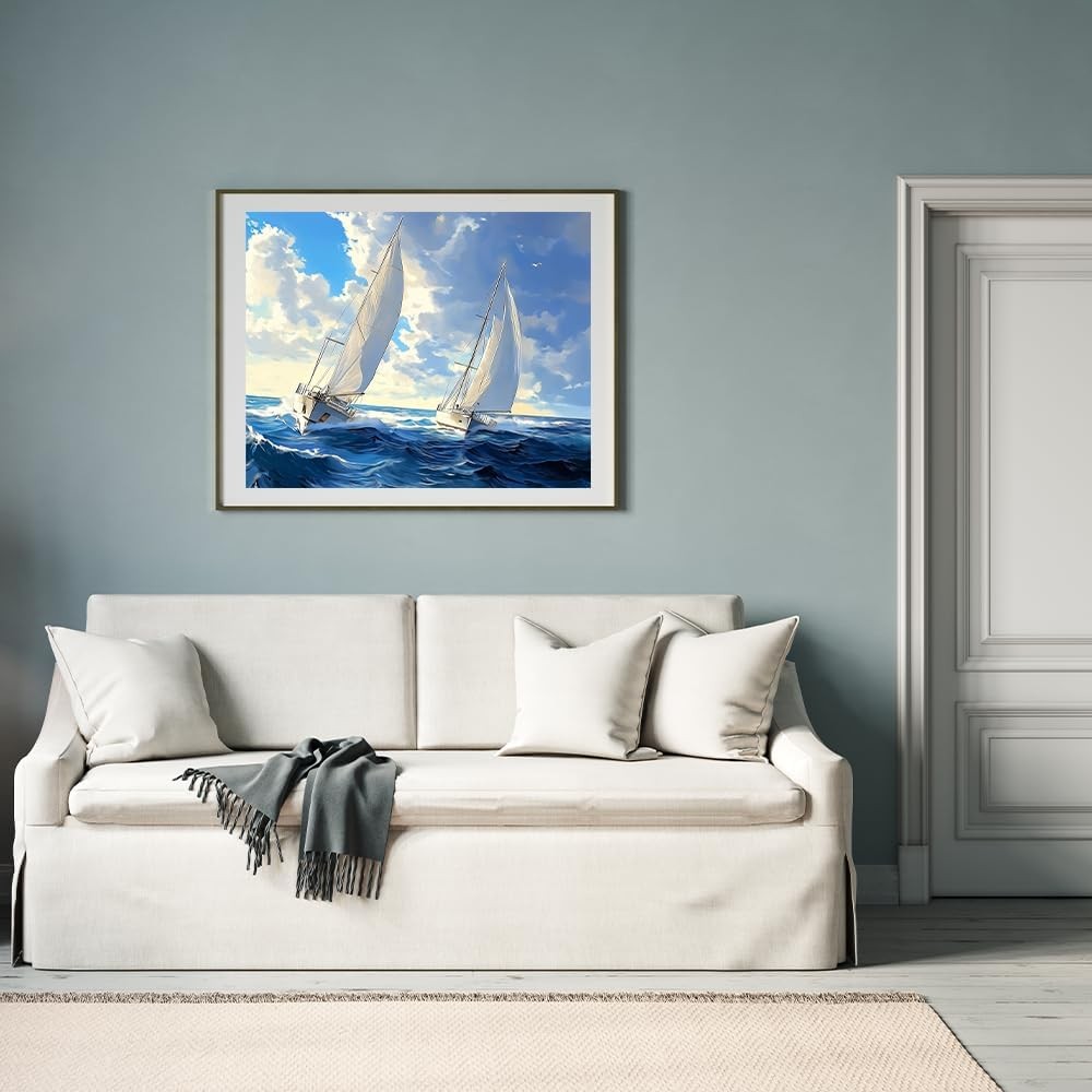 Natuyalo Paint by Numbers for Adults Beginner, Sailboat 16×20 Inch, ART-18