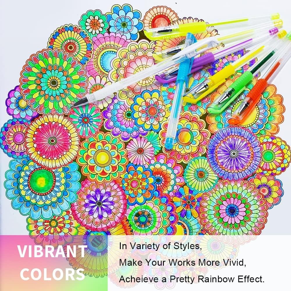 Aen Art Glitter Gel Pens, 100 Color Glitter Pen Set for Making Cards, 30% More I