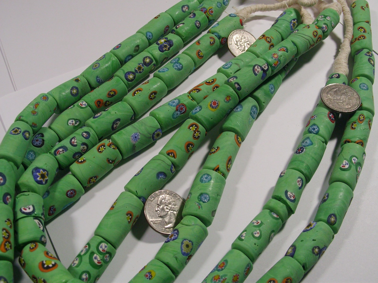 65 Pieces (14mm x 27mm) India Handmade Replica Africa Glass Beads Bulk (ANP-32)⭐