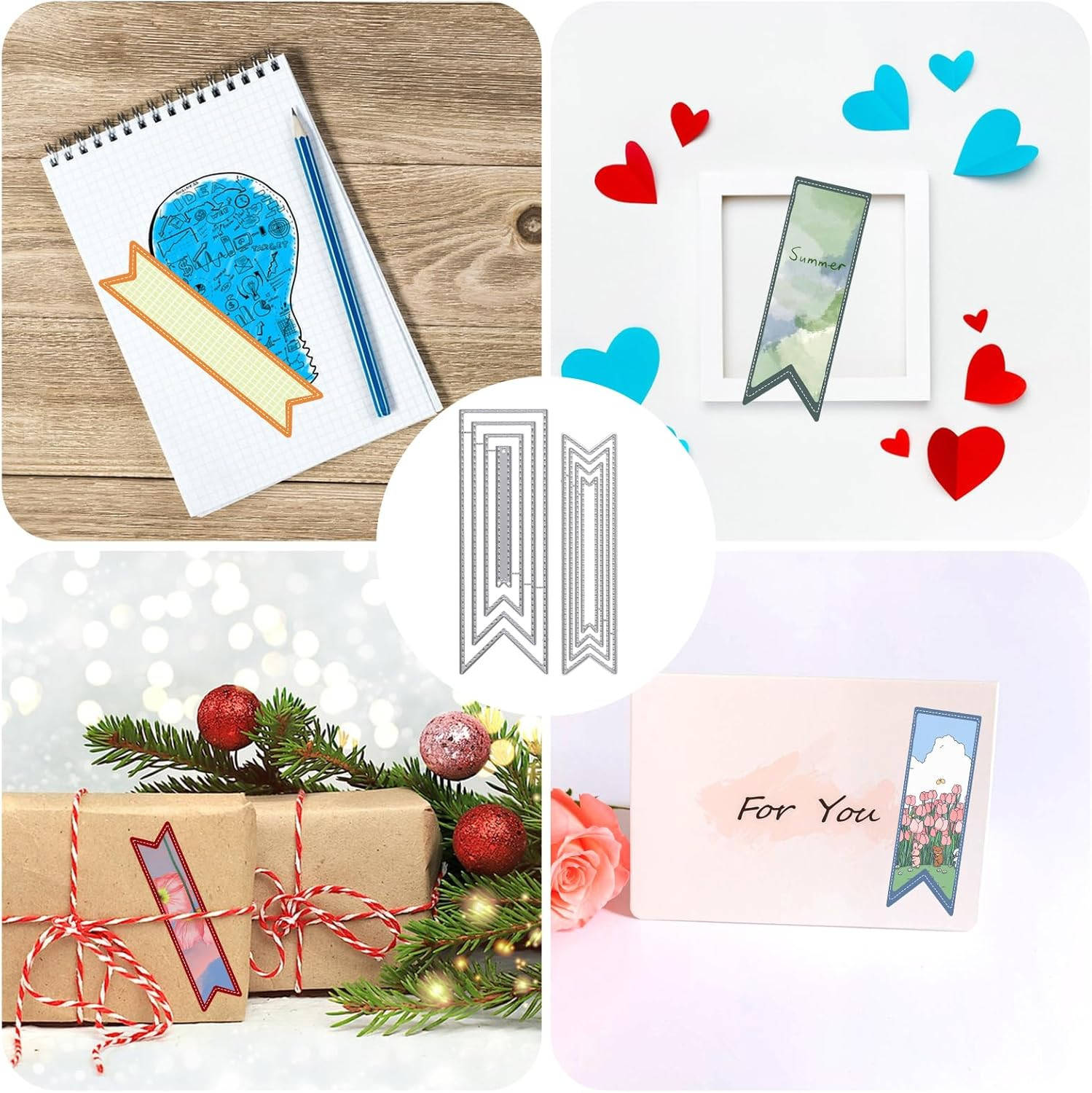 Bookmark Metal Cutting Dies, DIY Craft Detachable Carbon Steel Embossing Templat