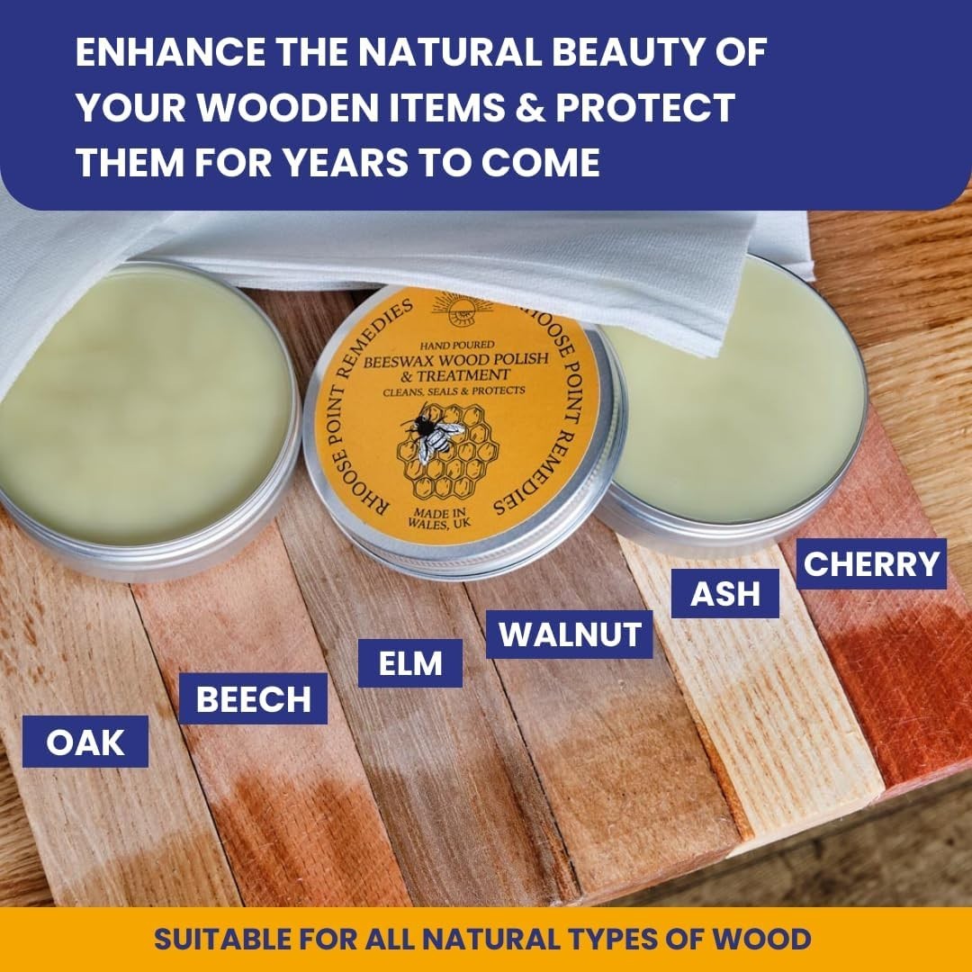 Eco-Friendly Beeswax Polish for Cutting Boards, Furniture, & Ornaments 1 Fl Oz
