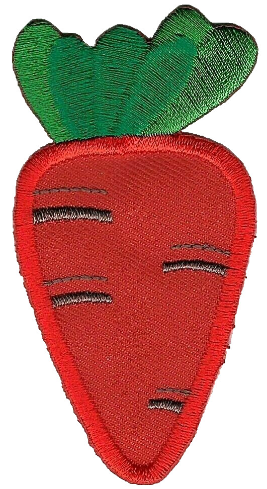 3″ Red Twill Carrot Vegetable Embroidered Patch