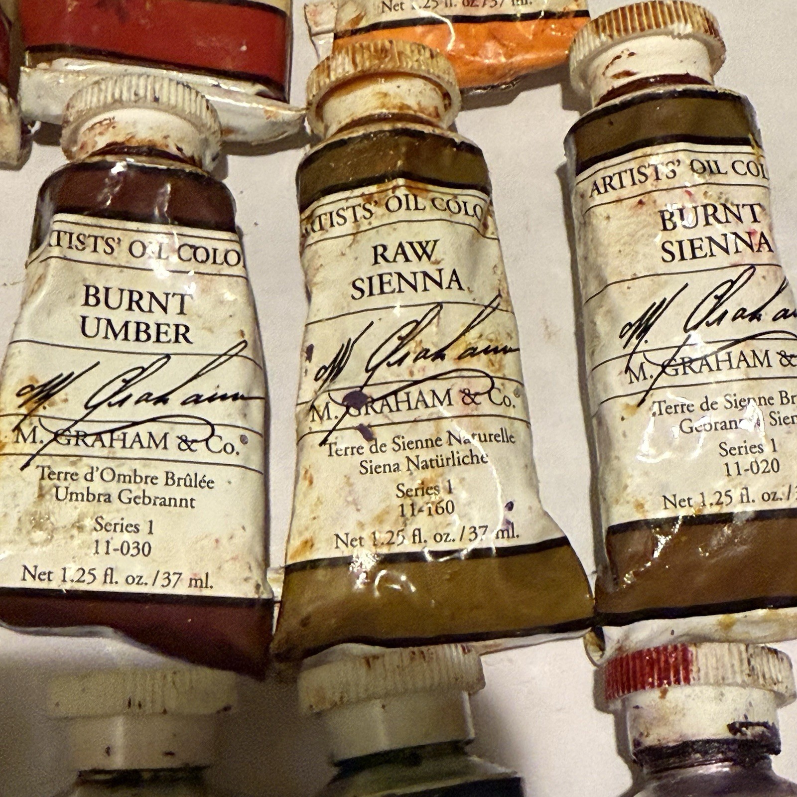M. Graham Artist VINTAGE Oil Paint Red Cadmium Yellow Blue Viridian Green RARE