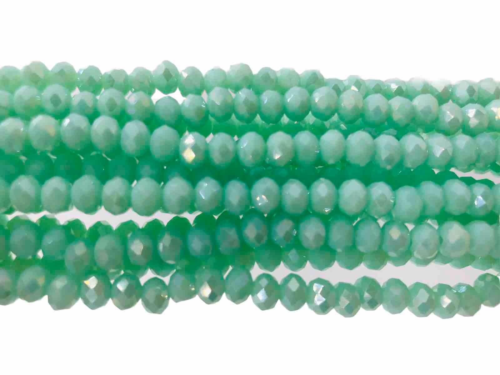 Crystal Spacer Beads Opaque Turquoise Luster 5mm Rondelle Qty: 44