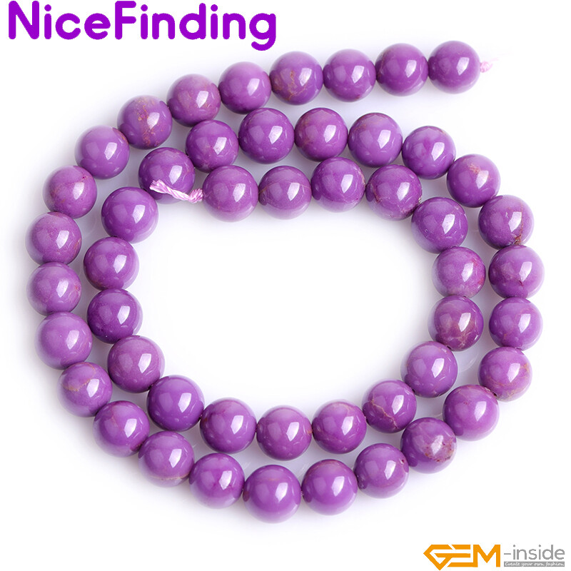 Natural Genuine Purple Phosphosiderite Gemstones Round Loose Beads Strand 15”