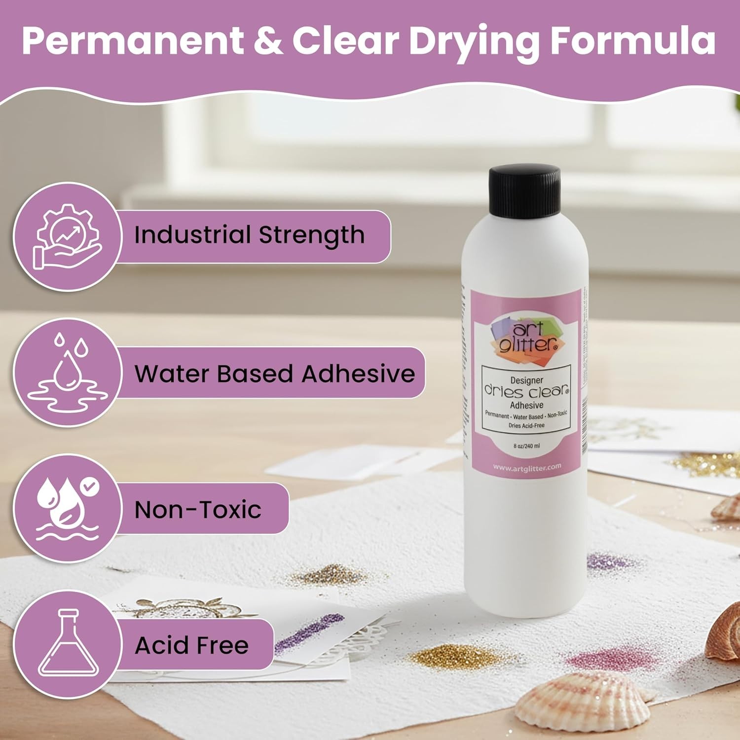 Archival Safe Clear Craft Glue – Wrinkle Resistant