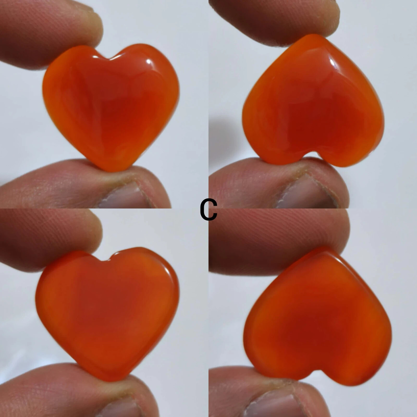 100% Natural Orange Onyx Heart Shape Cabochon Loose Gemstone Jewelry For Making