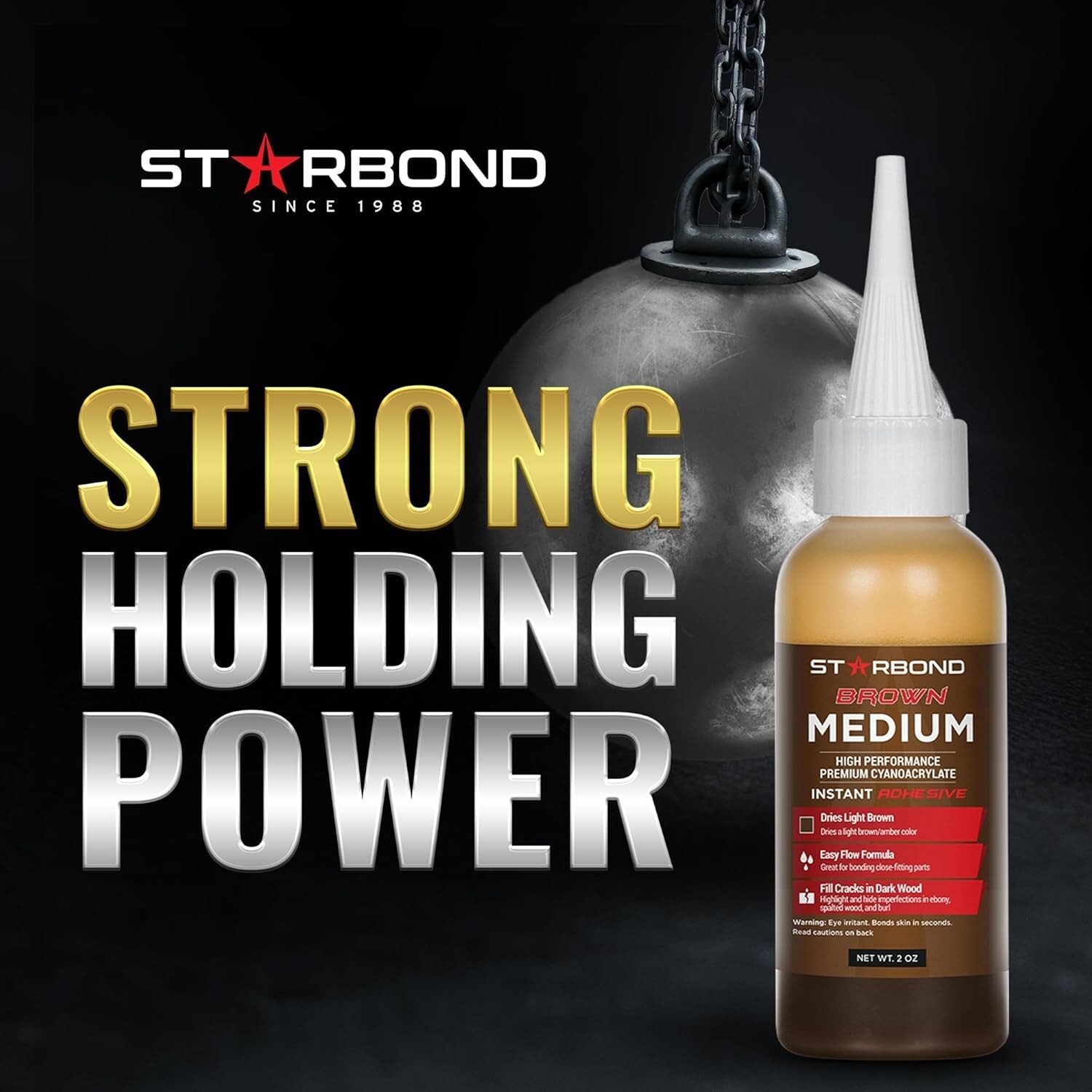 Starbond 2 oz. Brown Medium – Super Glue (Premium Cyanoacrylate CA Glue)