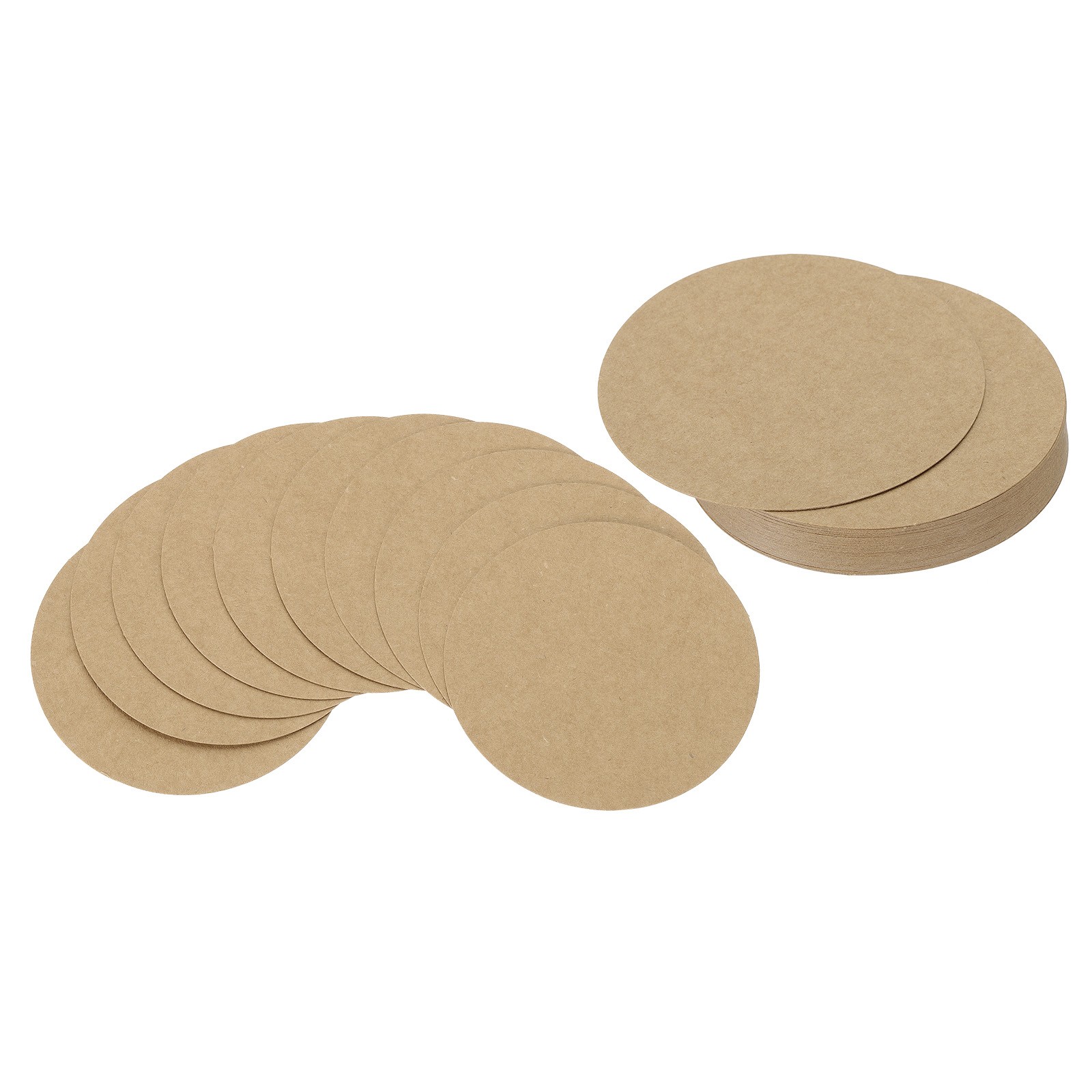 3inch Circle Card Stock, 36Pcs Cutouts Paper 250g Thick Coaster Kraft Color
