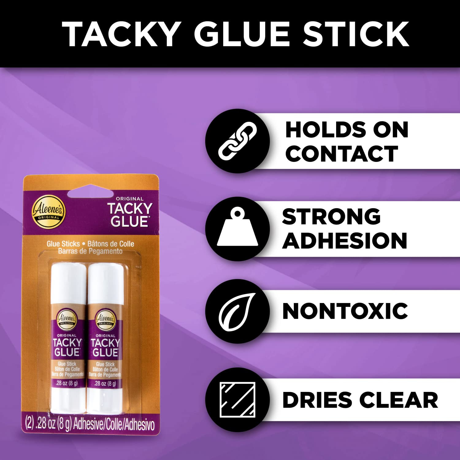 Aleene’s Original Tacky Glue Sticks 2 Pack Easy Glide No Mess Adhesive