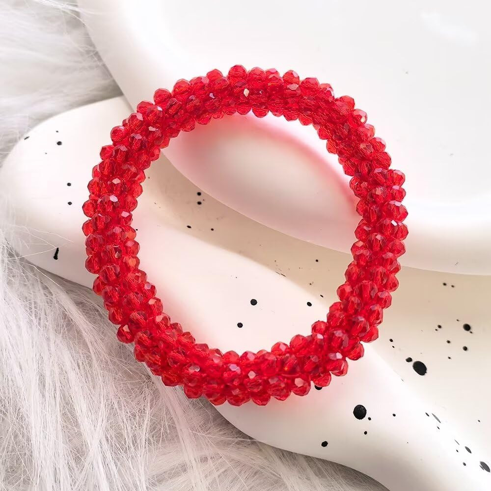 Handmade Bead Bracelet Artificial Crystal Artisinal Chunky Statement Jewelry Boh