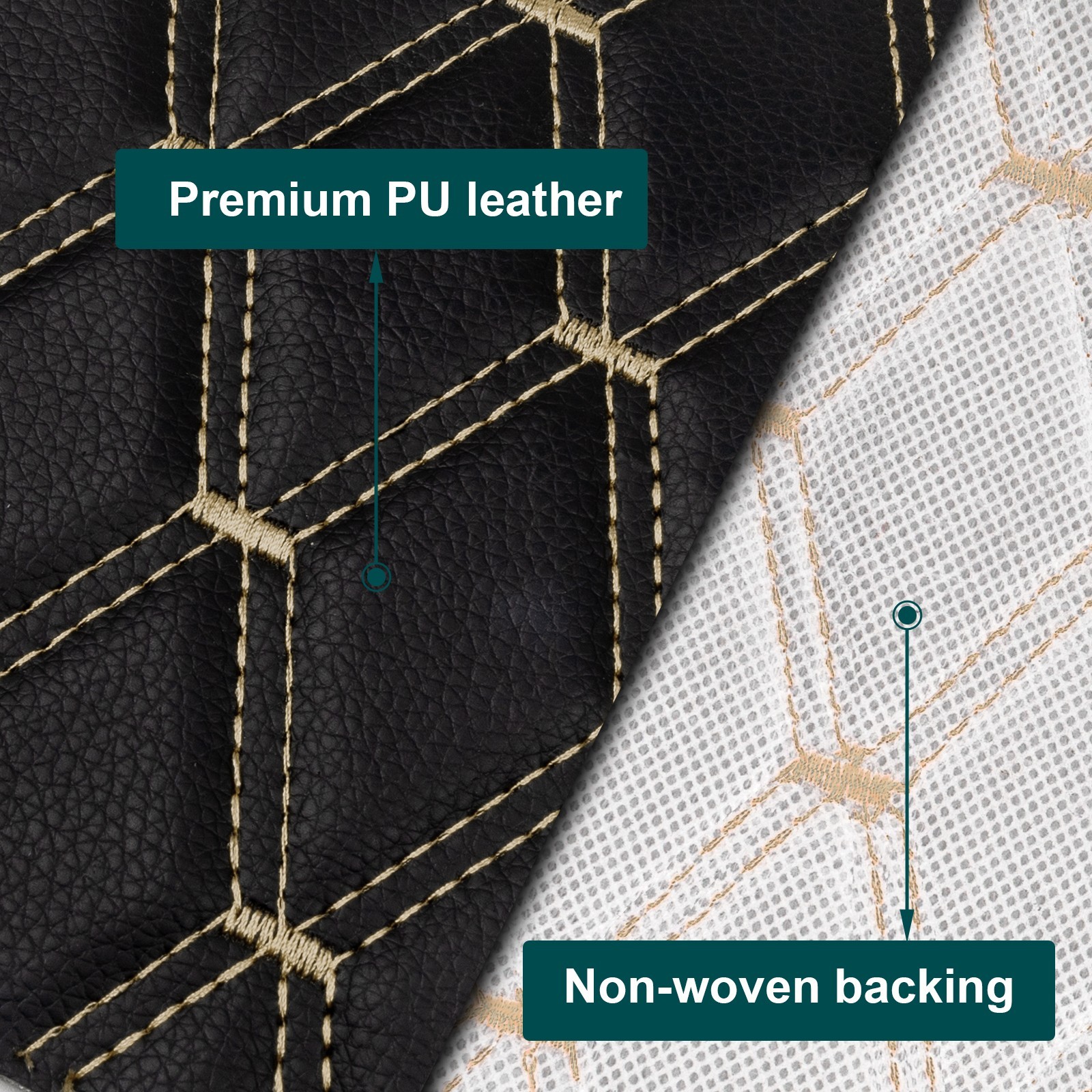 Quilted Faux Leather Upholstery Fabric 63″ Wide Diamond Stitch Foam Back By Yard