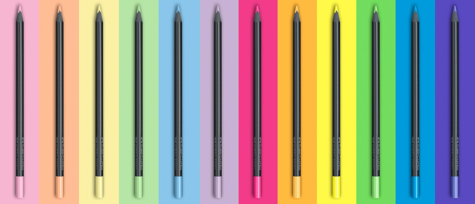 Faber Castell Black Edition Colored Pencils 12 Count Pastel Neon Eco Friendly