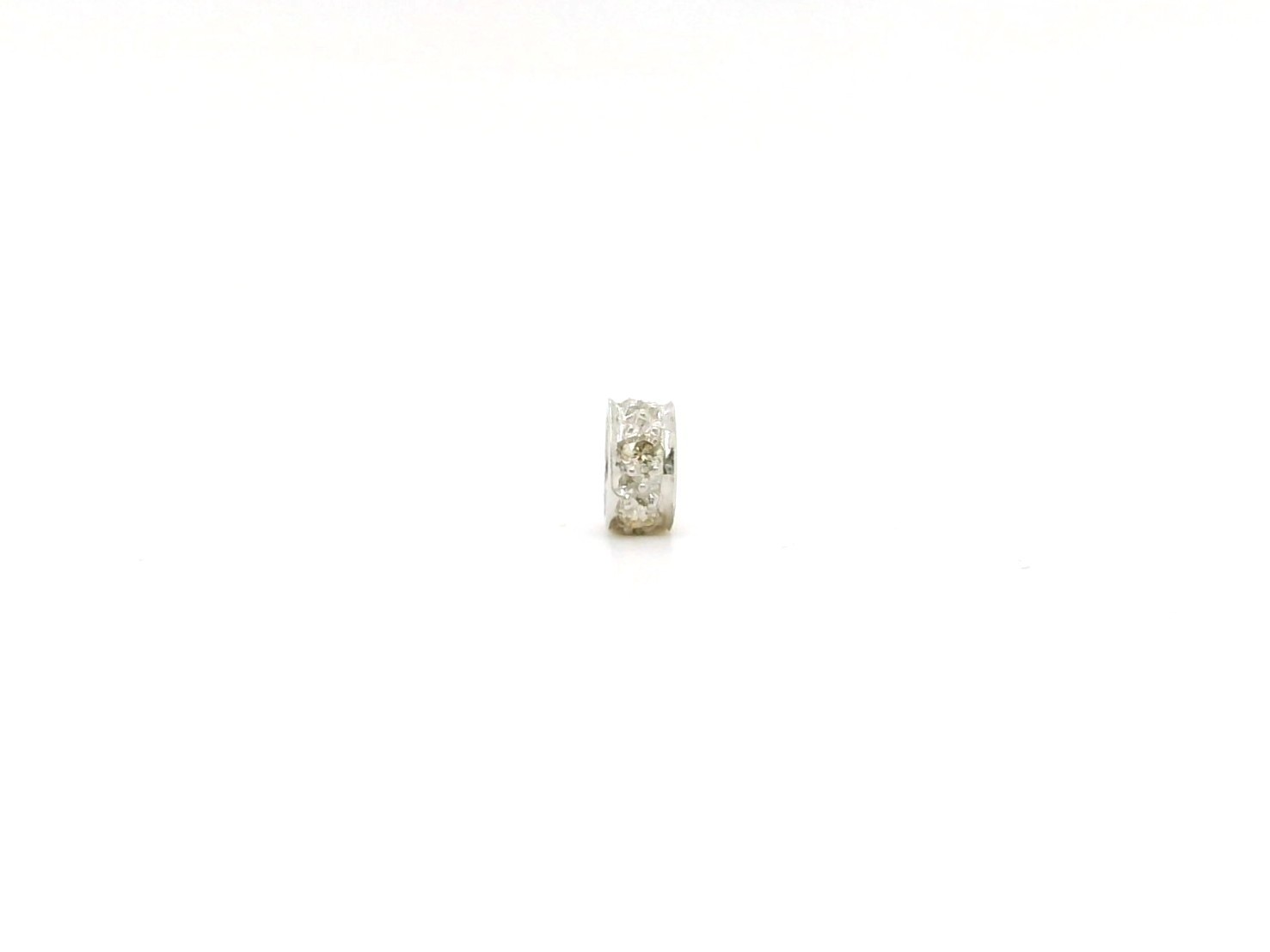 4mm Wheel Spacer Rondelle real diamond 18k white Gold Handmade Beads, finding