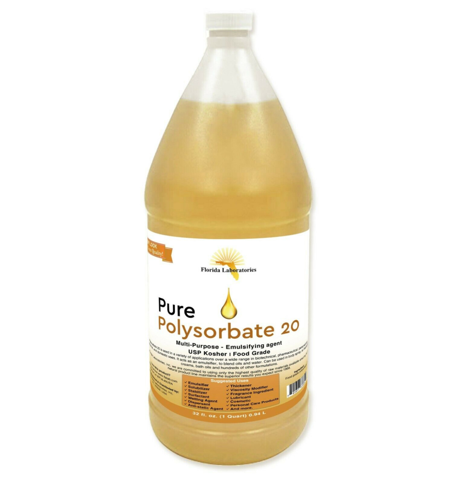 Polysorbate 20 Pure Food Grade Kosher – High Quality – Sizes Available