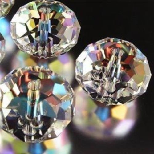 1pc Glass Crystal Beads Rondelle Jewelry Pendant Spacer Necklace Bracelet 15inch