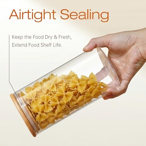 Extra Large Glass Flour and Sugar Storage Containers with 132oz 2 Pack
