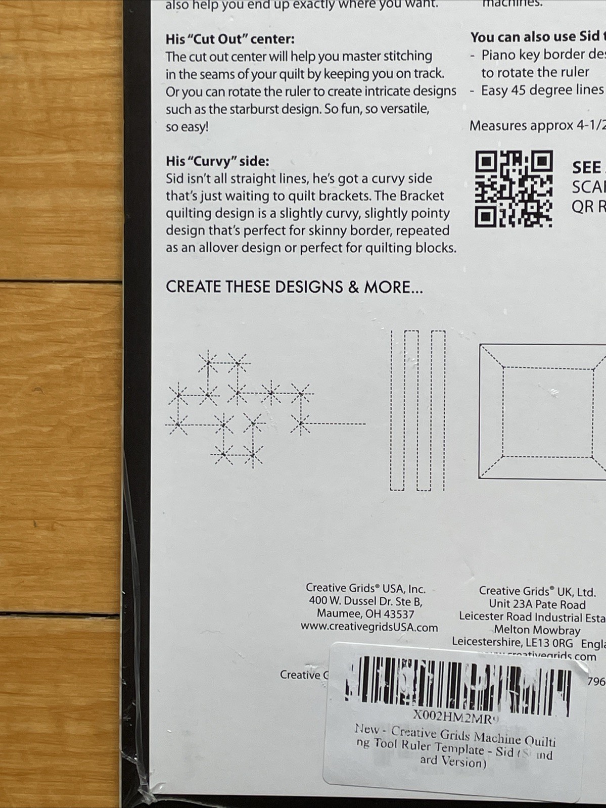 Creative Grids Non-Slip Machine Quilting Tool – Sid By Angela Walters
