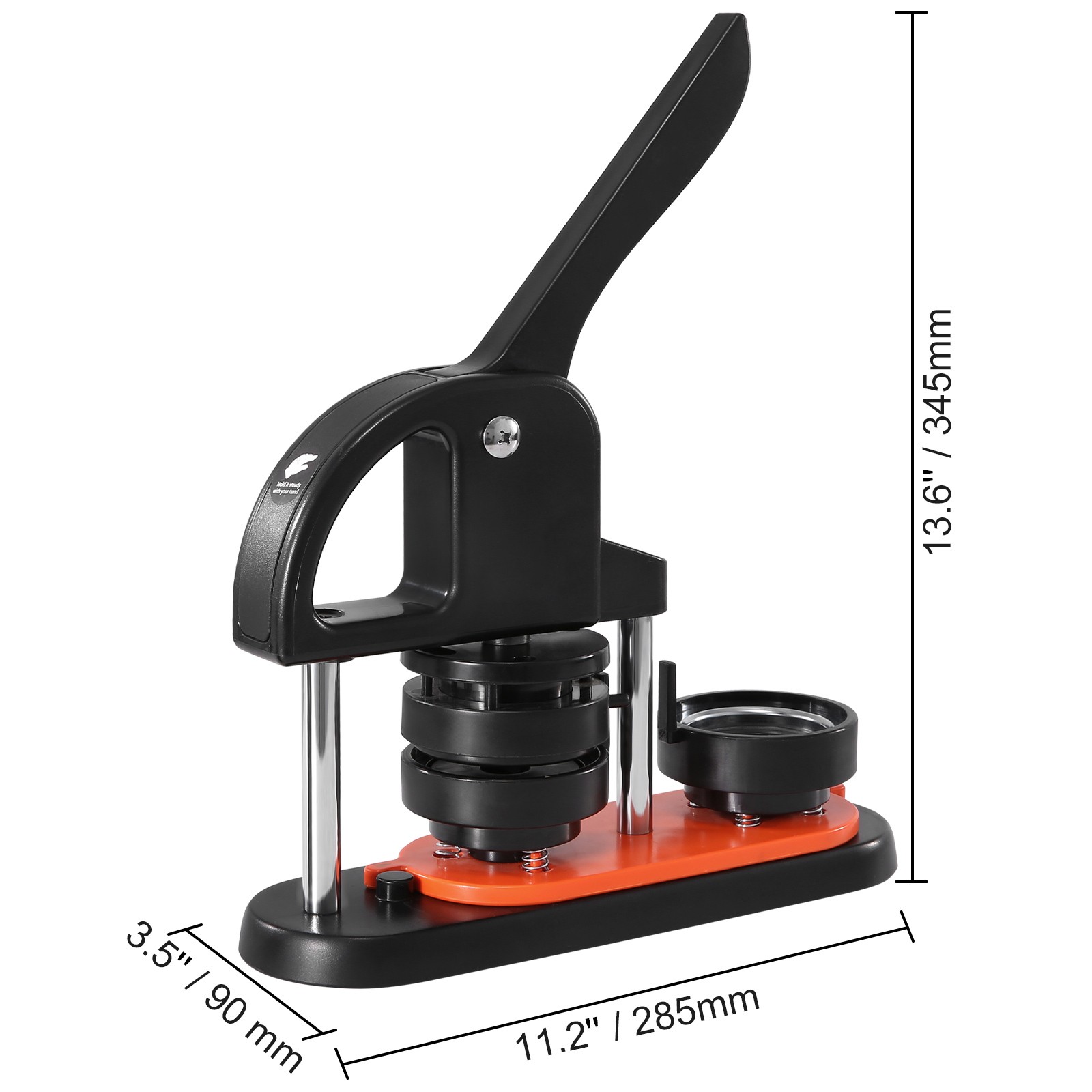 VEVOR Button Maker Machine Pin Badge Maker 2.28in 100 Button Parts+Circle Cutter