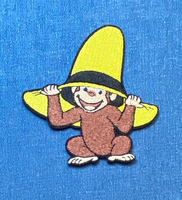 Curious George Embroidered Iron on Patch, Monkey in Yellow Hat, 3″ X 3″