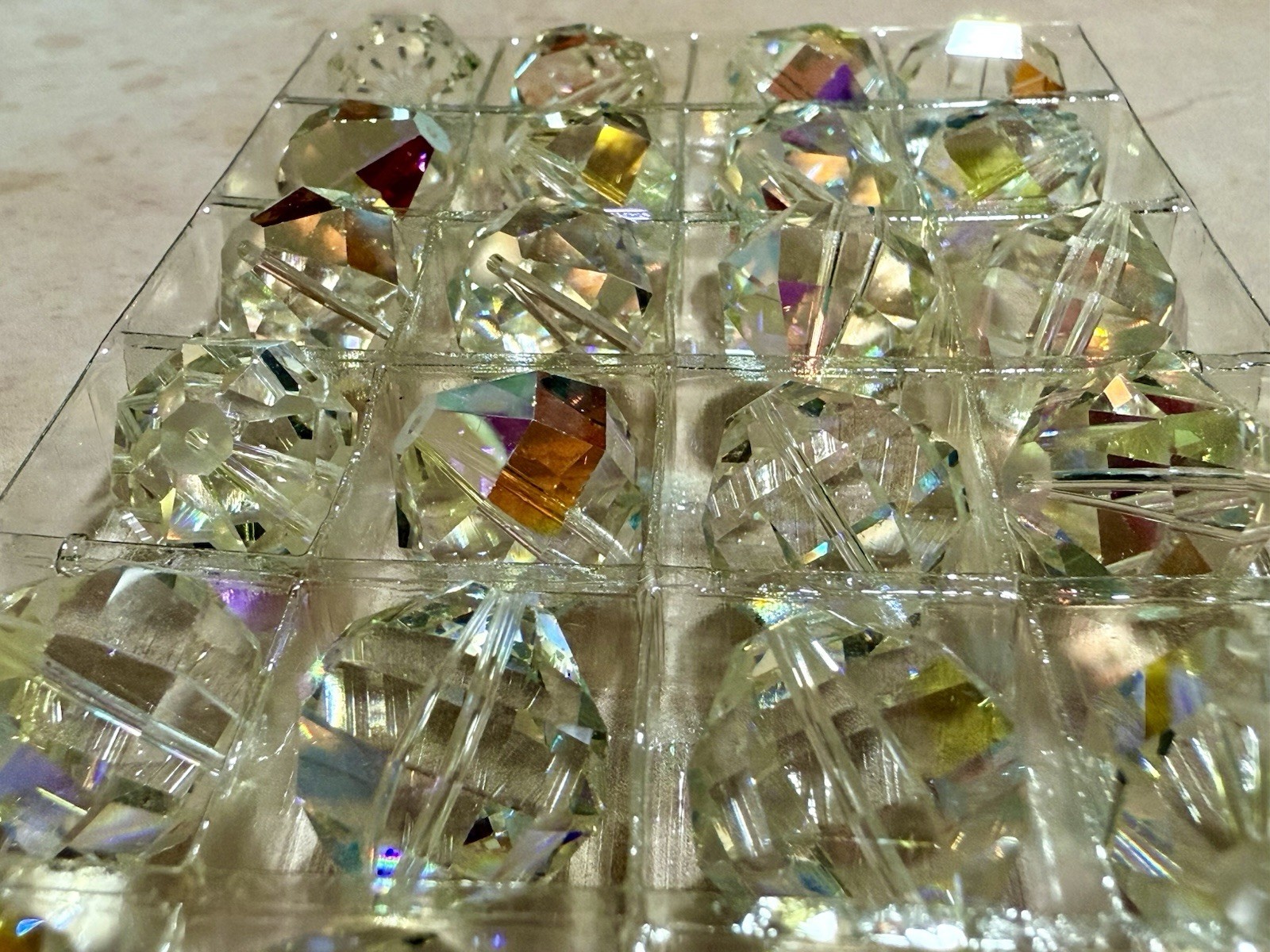 Vintage Swarovski – 16mm Round Cut Beads #346 – Crystal AB
