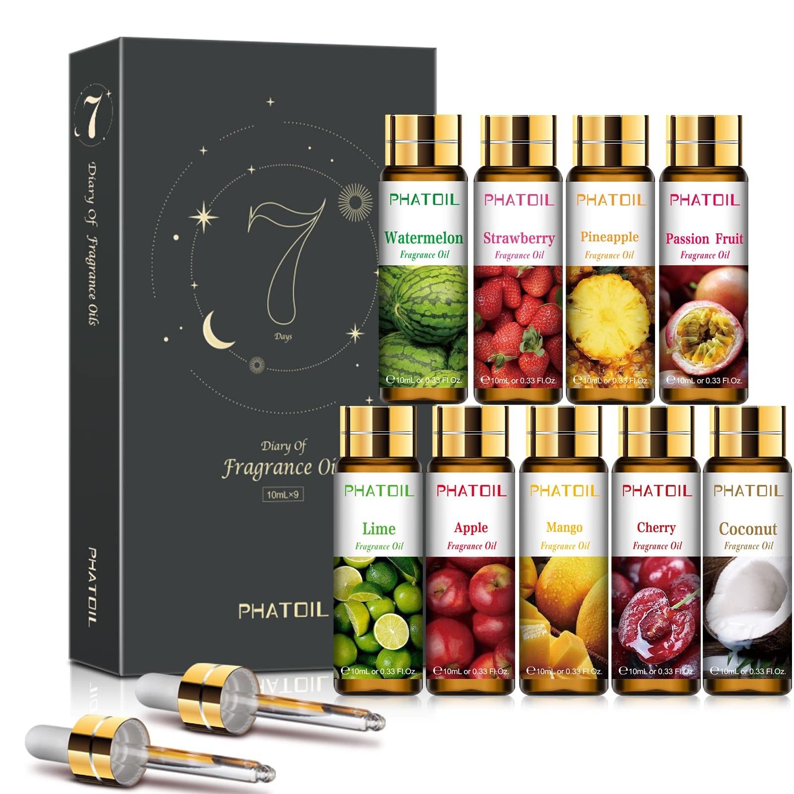 PHATOIL 9Pcs Fruity Fragrance Oil Gift Set, 2.97 Fl Oz (Pack of 1)