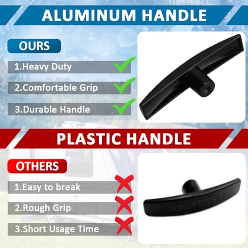 Black Aluminum RV T Handle Dump Waste Valve Handle Replacement | Universal