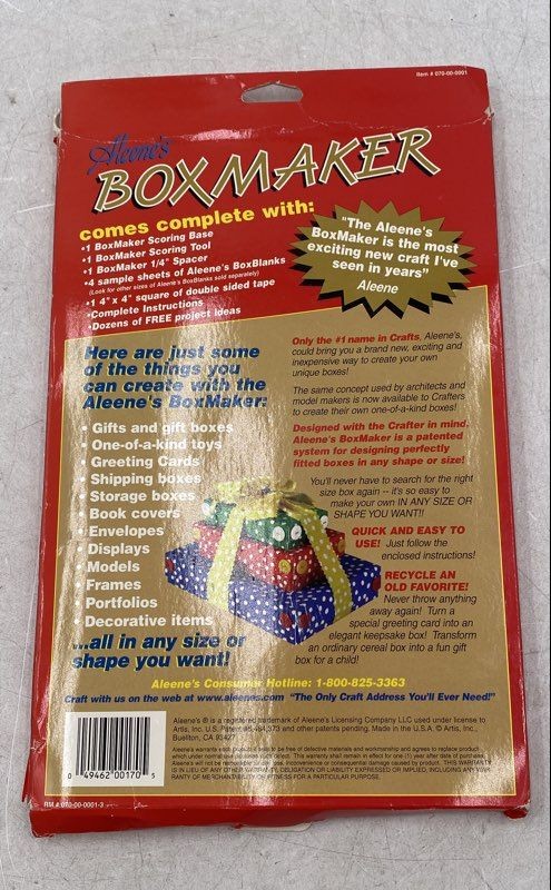 Vintage Aleene’s Boxmaker 1990’s Create Your Own Box Maker Craft Kit