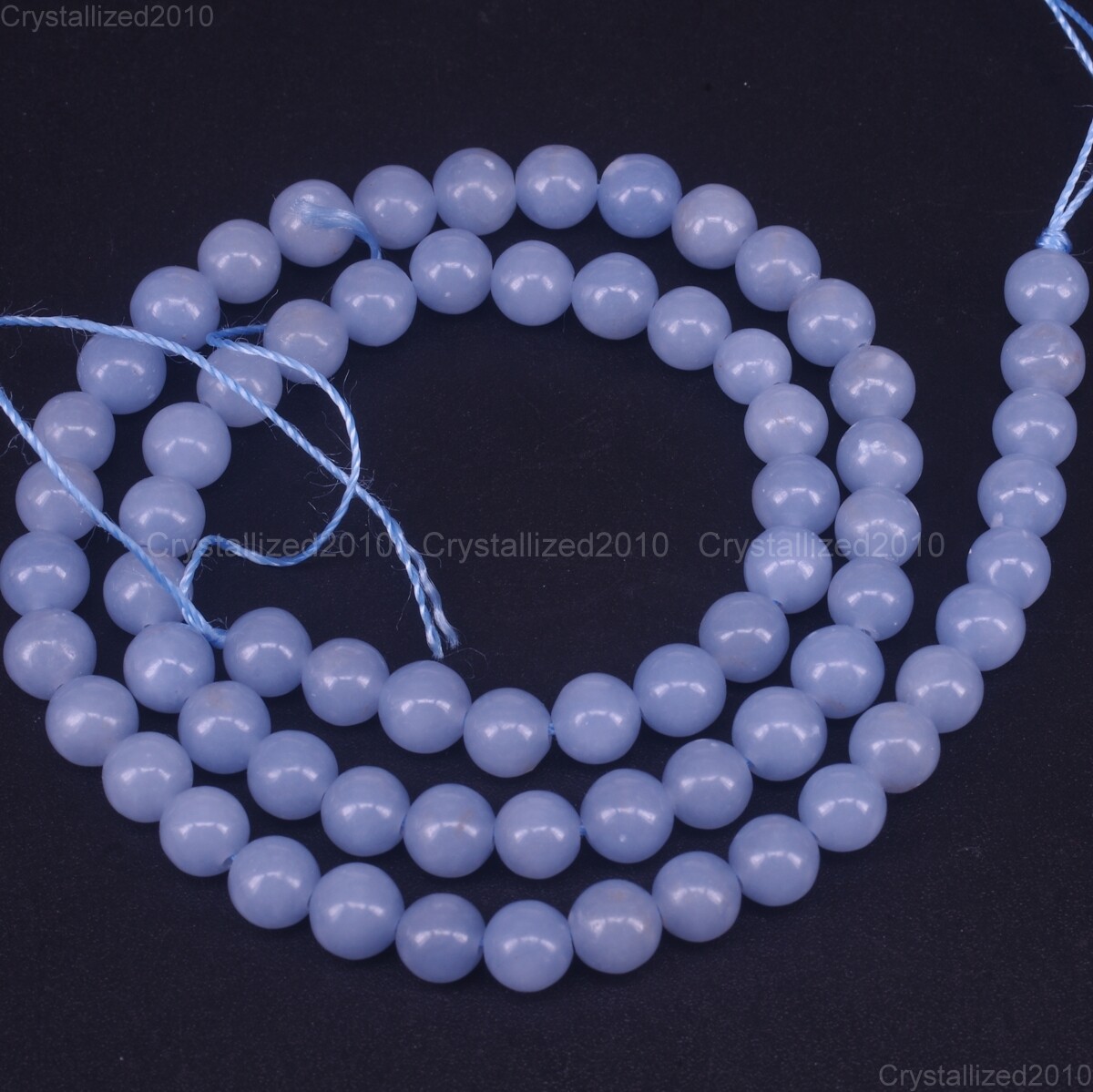 Natural Angelite Blue Gemstone Round Spacer Beads 4mm 6mm 8mm 10mm 12mm 15″