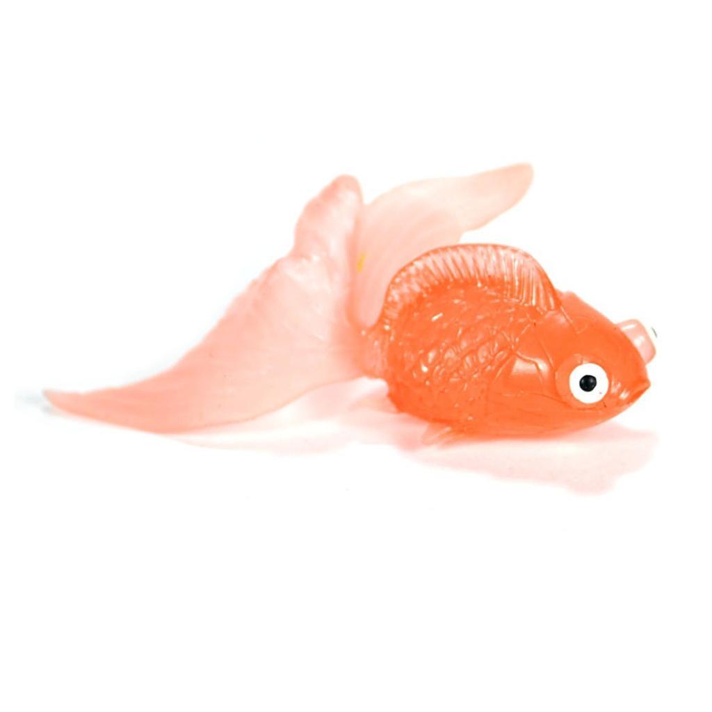 LOT OF 10 PLASTIC GOLDFISH Small Soft Rubber Floating Gold Fish Toy Orange Craft