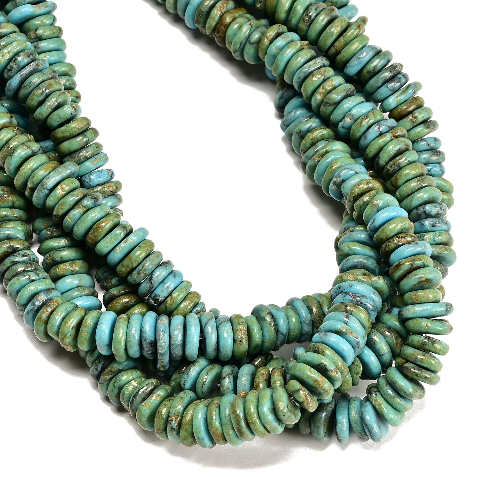 Blue Magnesite Turquoise Slice Discs Beads 10-11mm 13-14mm 17-18mm 15.5” Strand