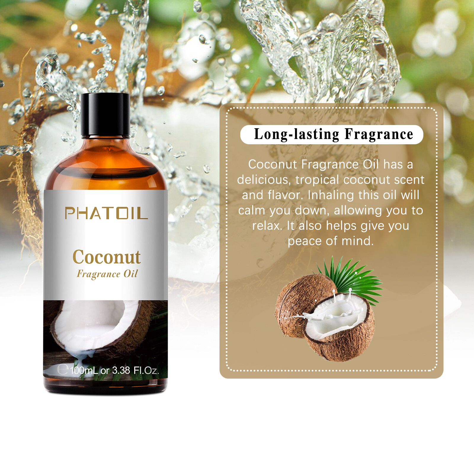 Coconut Fragrance Essential Oils for Aromatherapy,Diffuser,Candle Soap Making