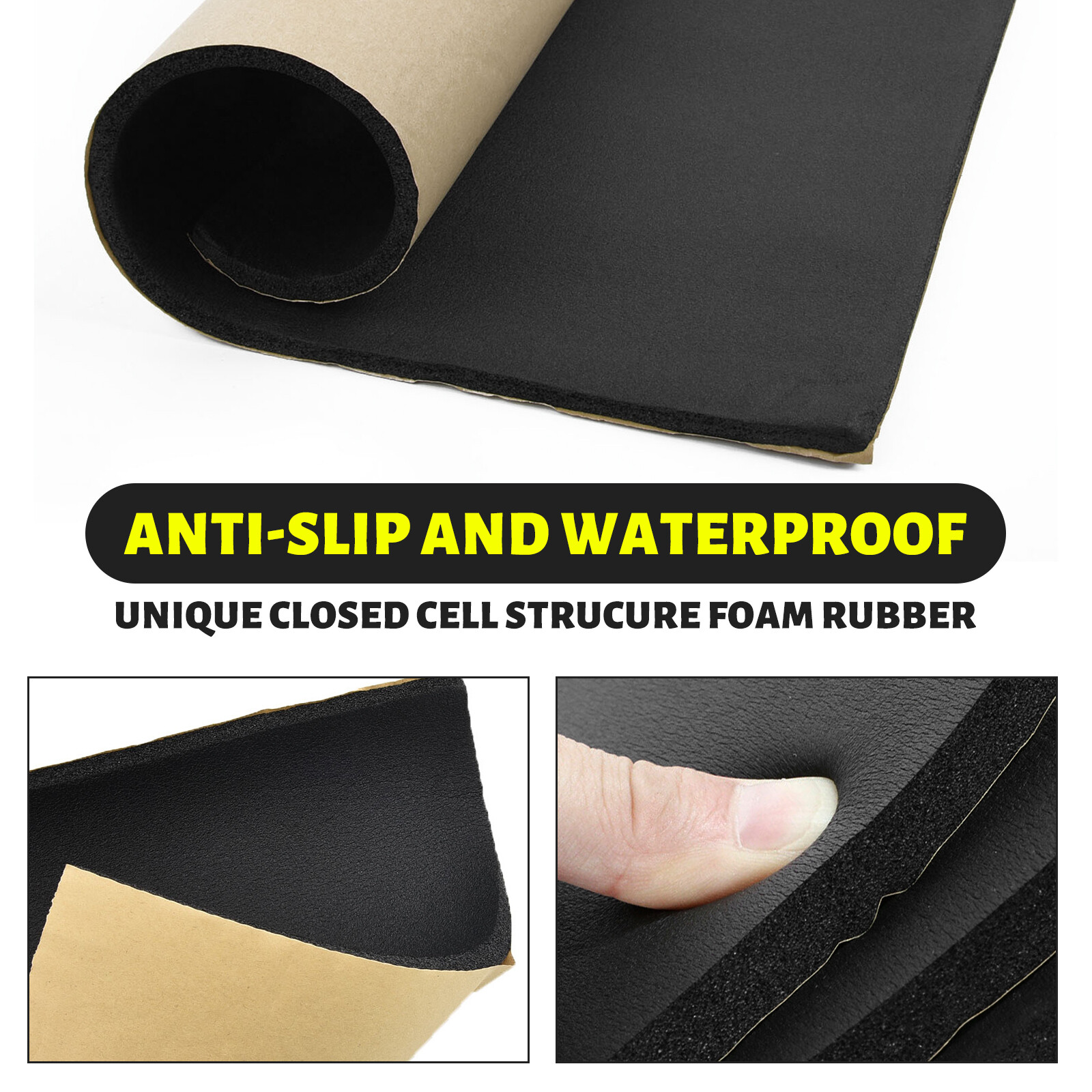 12″ x 59″ Black High Density Upholstery Foam Couch Mat Replacement Padding 4/5″