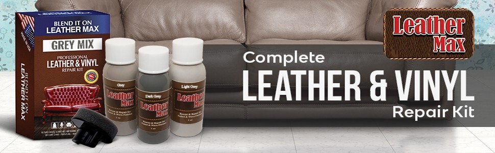 Leather Max Grey Mix Vinyl and Leather Repair Kit – for Your Furniture Ect
